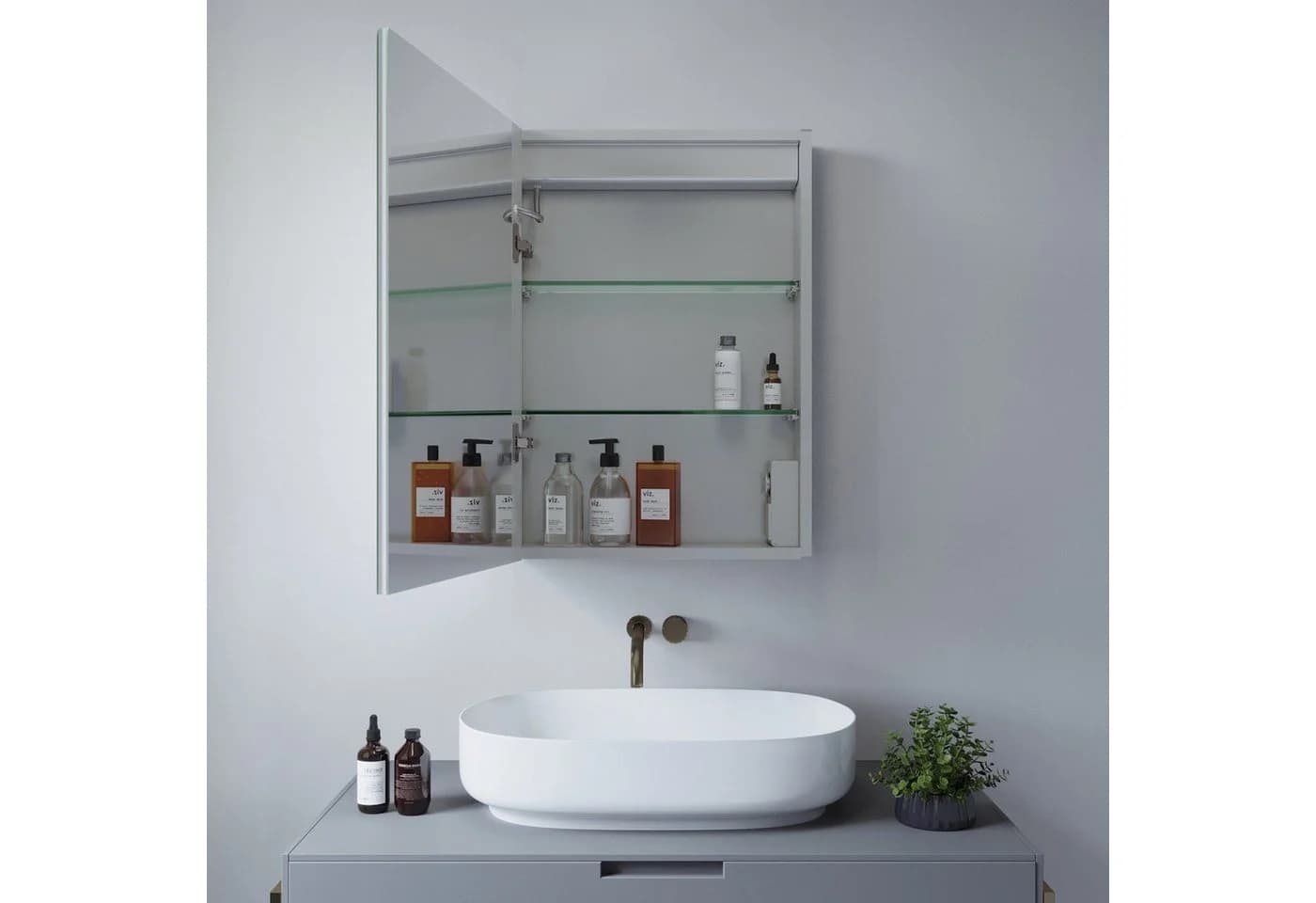 AQUABATOS Badezimmerspiegelschrank mit LED, IR-Sensor & Soft-Close - Bild 3