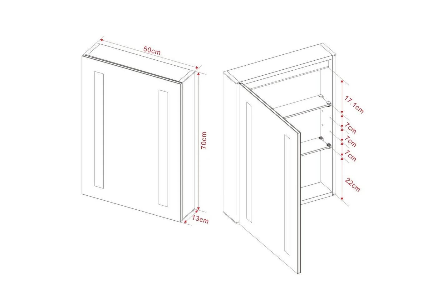 AQUABATOS Badezimmerspiegelschrank mit LED, IR-Sensor & Soft-Close - Bild 4
