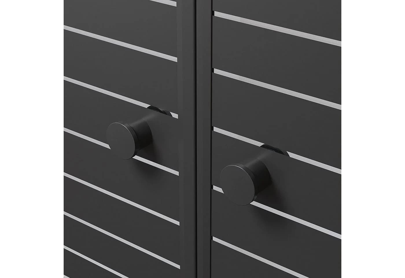 AQUALAVOS Dusch-Doppelflügeltür Pendeltür Schwarz Matt 6 mm ESG Glas - Bild 5