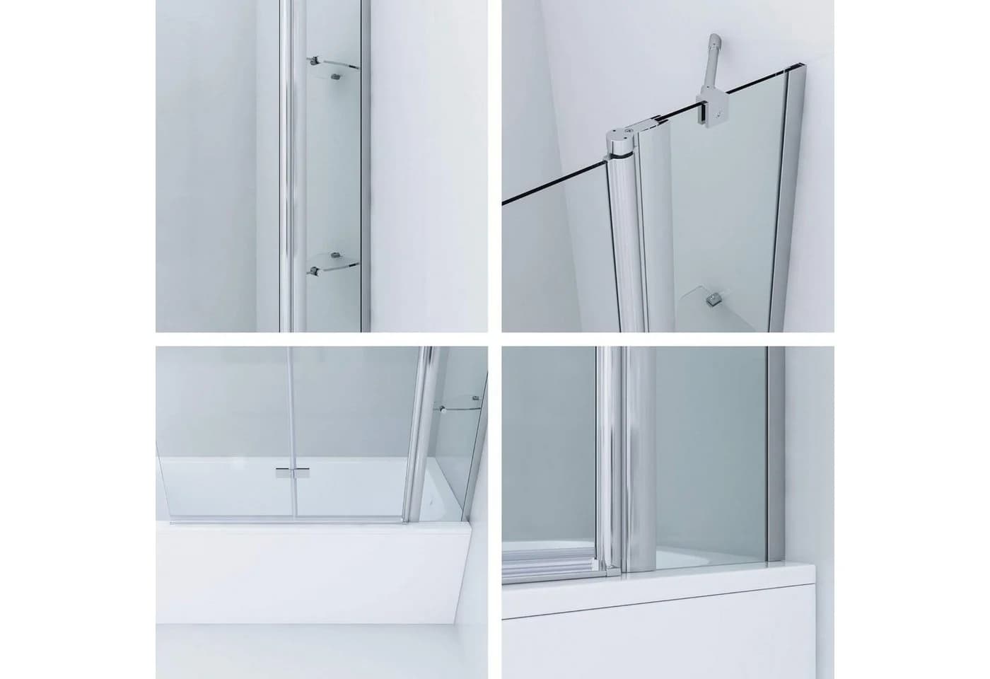 AQUALAVOS Badewannenfaltwand Duschabtrennung 5 mm ESG Glas Nano-Beschichtung - Bild 5