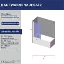 AQUALAVOS Badewannenaufsatz Duschtrennwand 78x144 cm ESG Glas Chromoptik Bild 5
