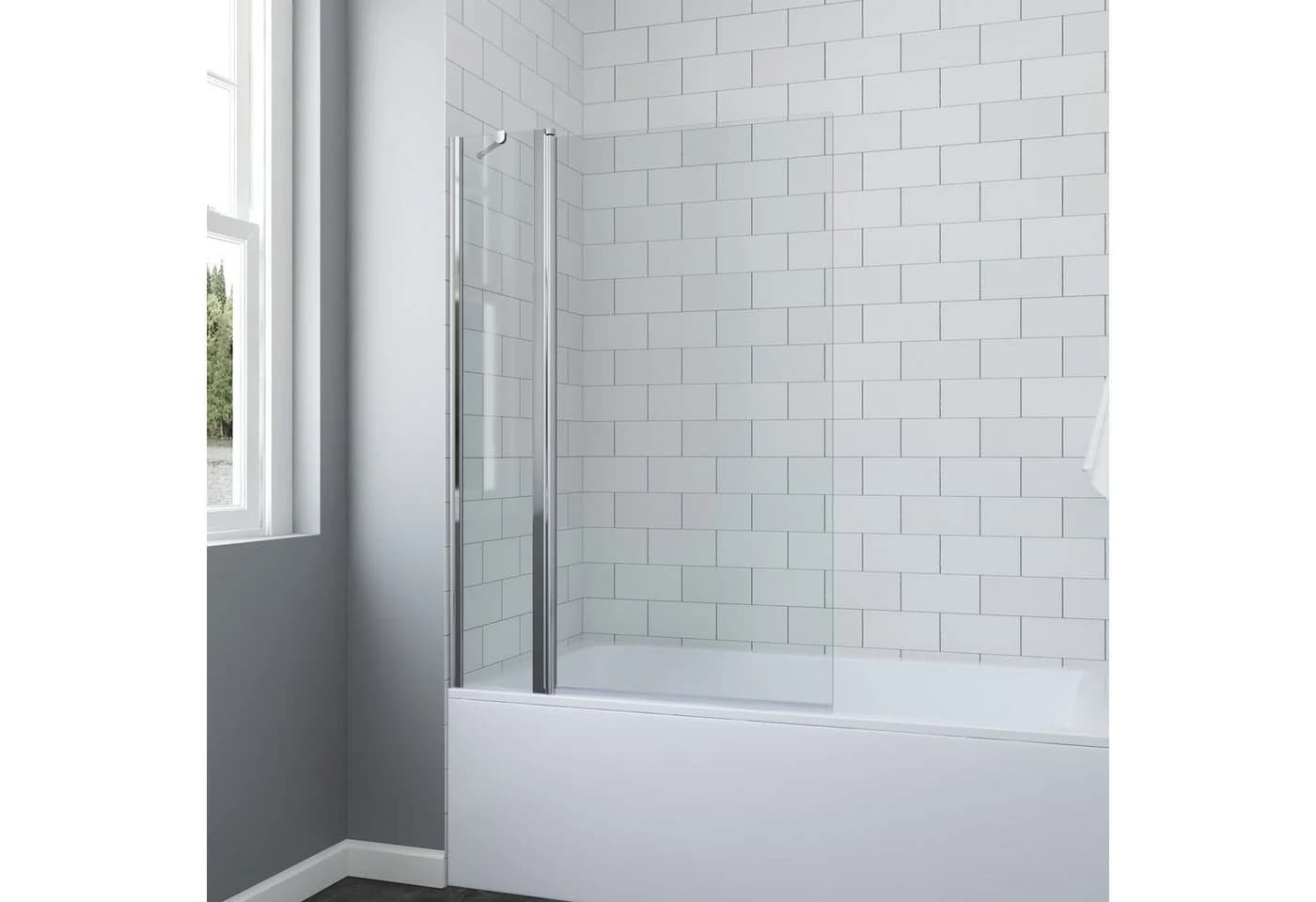 AQUALAVOS Badewannenaufsatz Glas 2-teilig Chromoptik - Bild 2