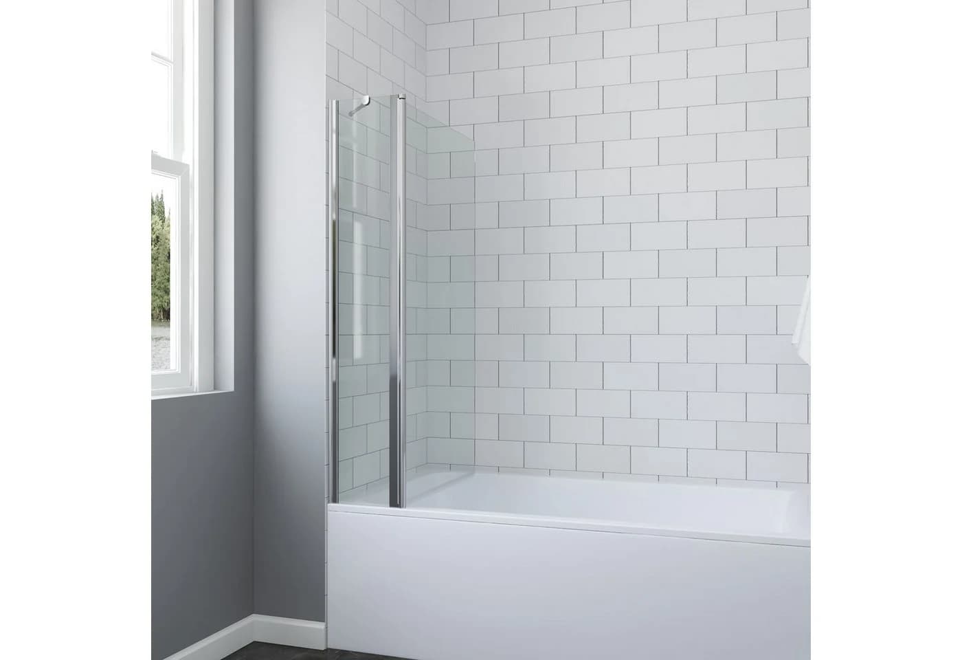 AQUALAVOS Badewannenaufsatz Glas 2-teilig Chromoptik - Bild 3