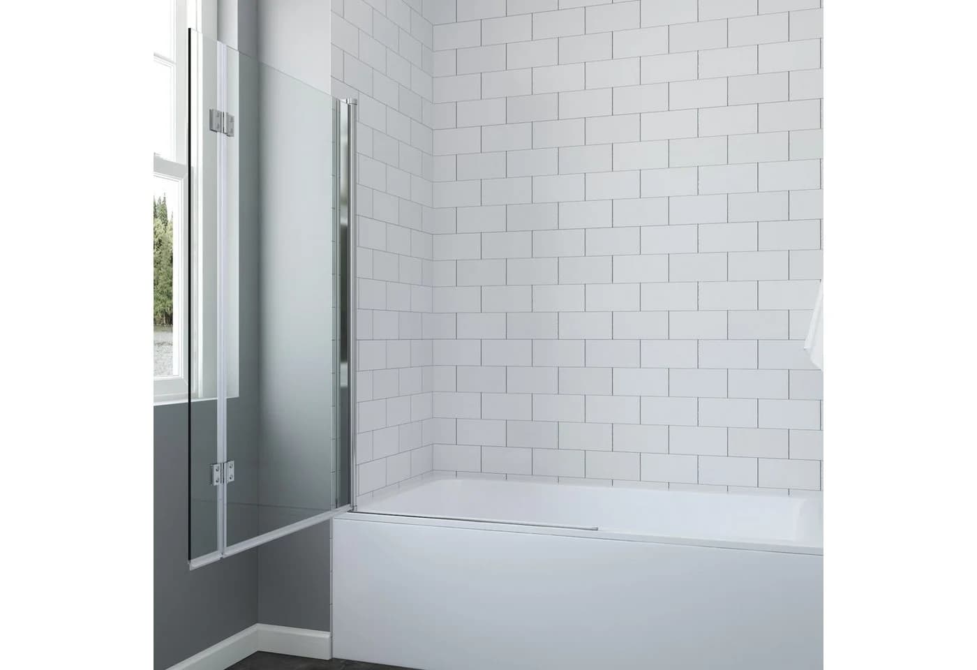 AQUALAVOS Badewannenaufsatz L-Form Duschwand 8mm ESG Glas - Bild 3