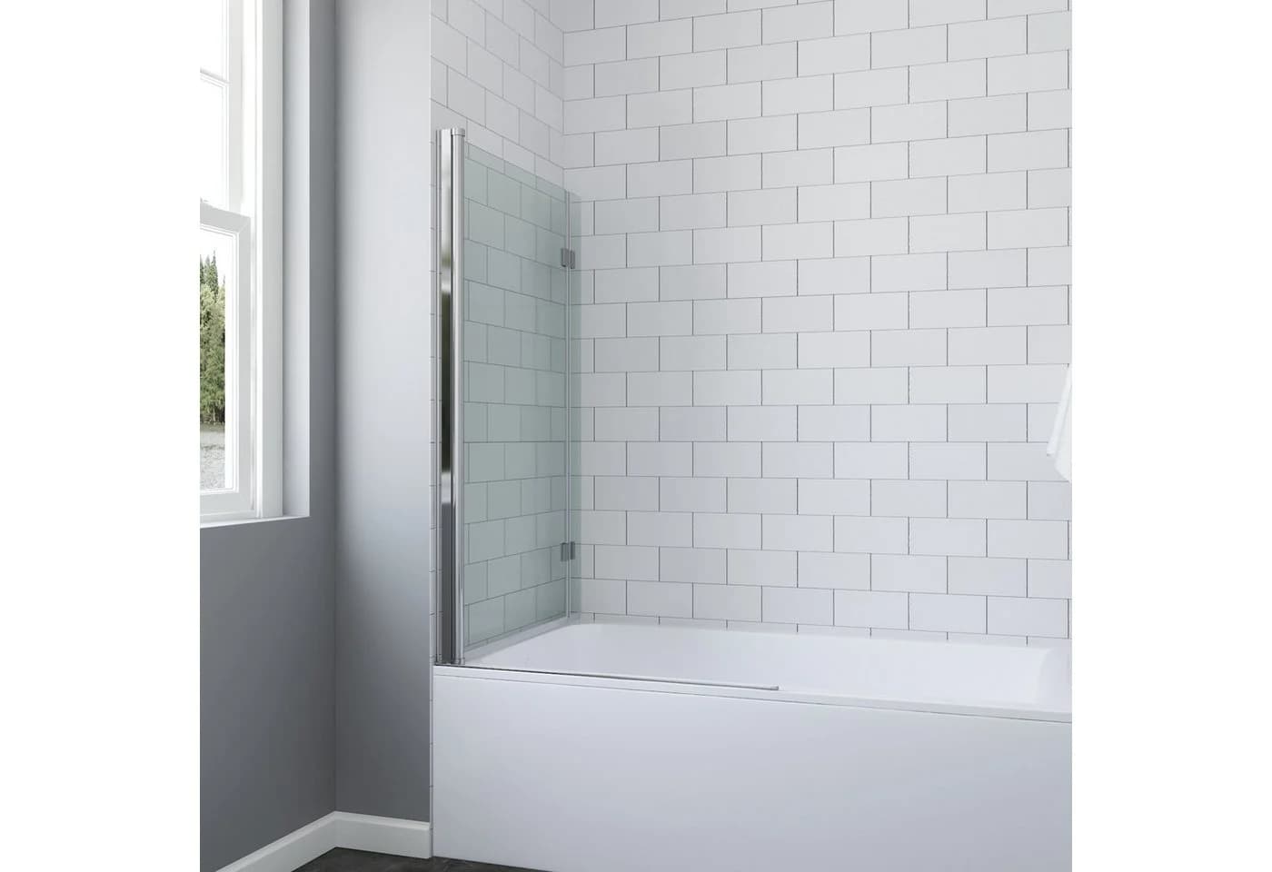 AQUALAVOS Badewannenaufsatz L-Form Duschwand 8mm ESG Glas - Bild 4