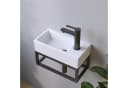 AQUALAVOS Mini Waschbecken Keramik Weiß 40,5x20x10,5 cm Bild 2