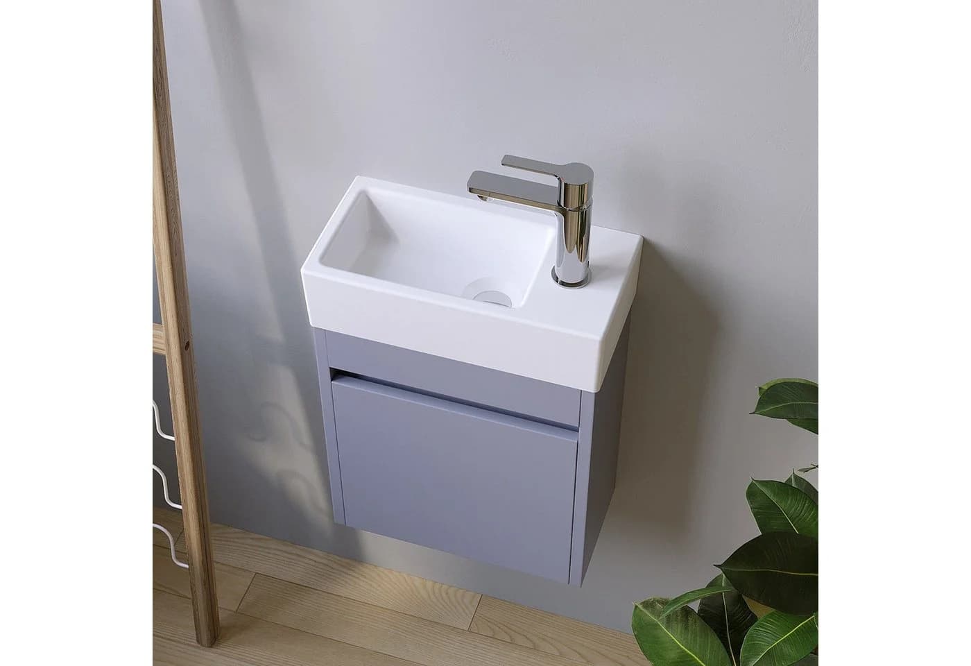 AQUALAVOS Mini Waschbecken Keramik Weiß 40,5x20x10,5 cm - Bild 4