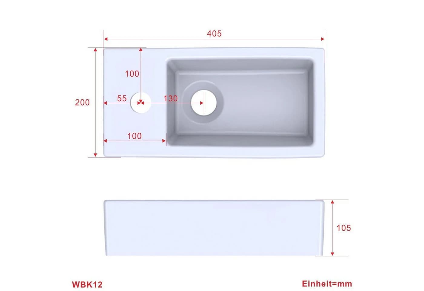 AQUALAVOS Mini Keramik Waschbecken Weiß Modern