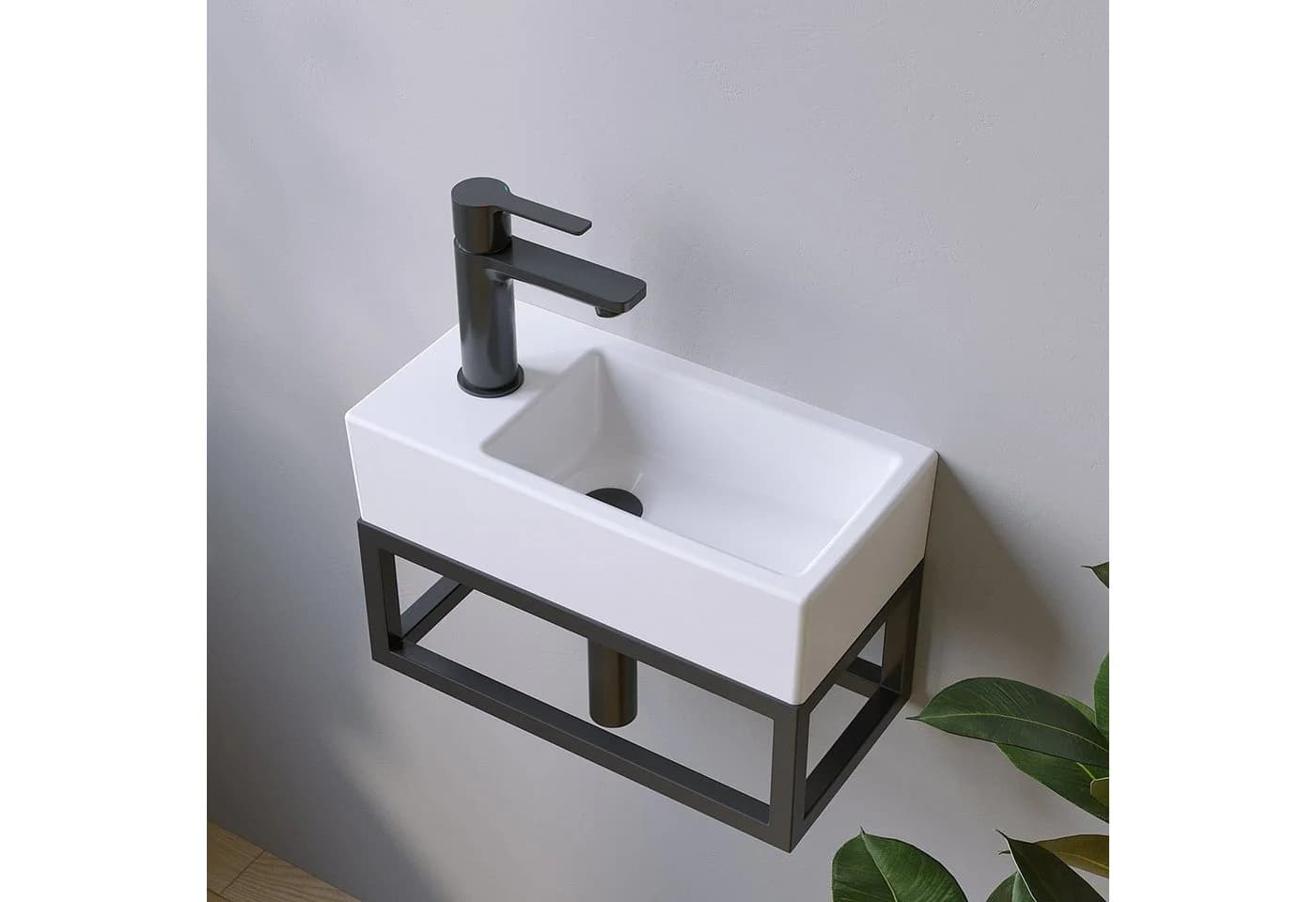 AQUALAVOS Mini Keramik Waschbecken Weiß Modern - Bild 2