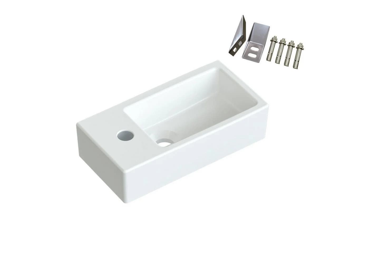 AQUALAVOS Mini Keramik Waschbecken Weiß Modern - Bild 3