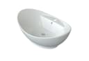 AQUALAVOS Aufsatzwaschbecken Keramik Weiß Oval mit Überlauf Bild 5