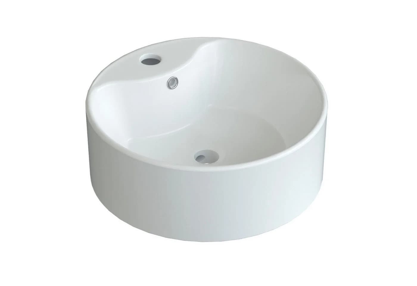 AQUALAVOS Aufsatzwaschbecken Keramik Rund Weiß Ø41cm - Bild 3