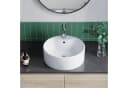 AQUALAVOS Aufsatzwaschbecken Keramik Rund Weiß Ø41cm Bild 4
