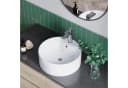 AQUALAVOS Aufsatzwaschbecken Keramik Rund Weiß Ø41cm Bild 5