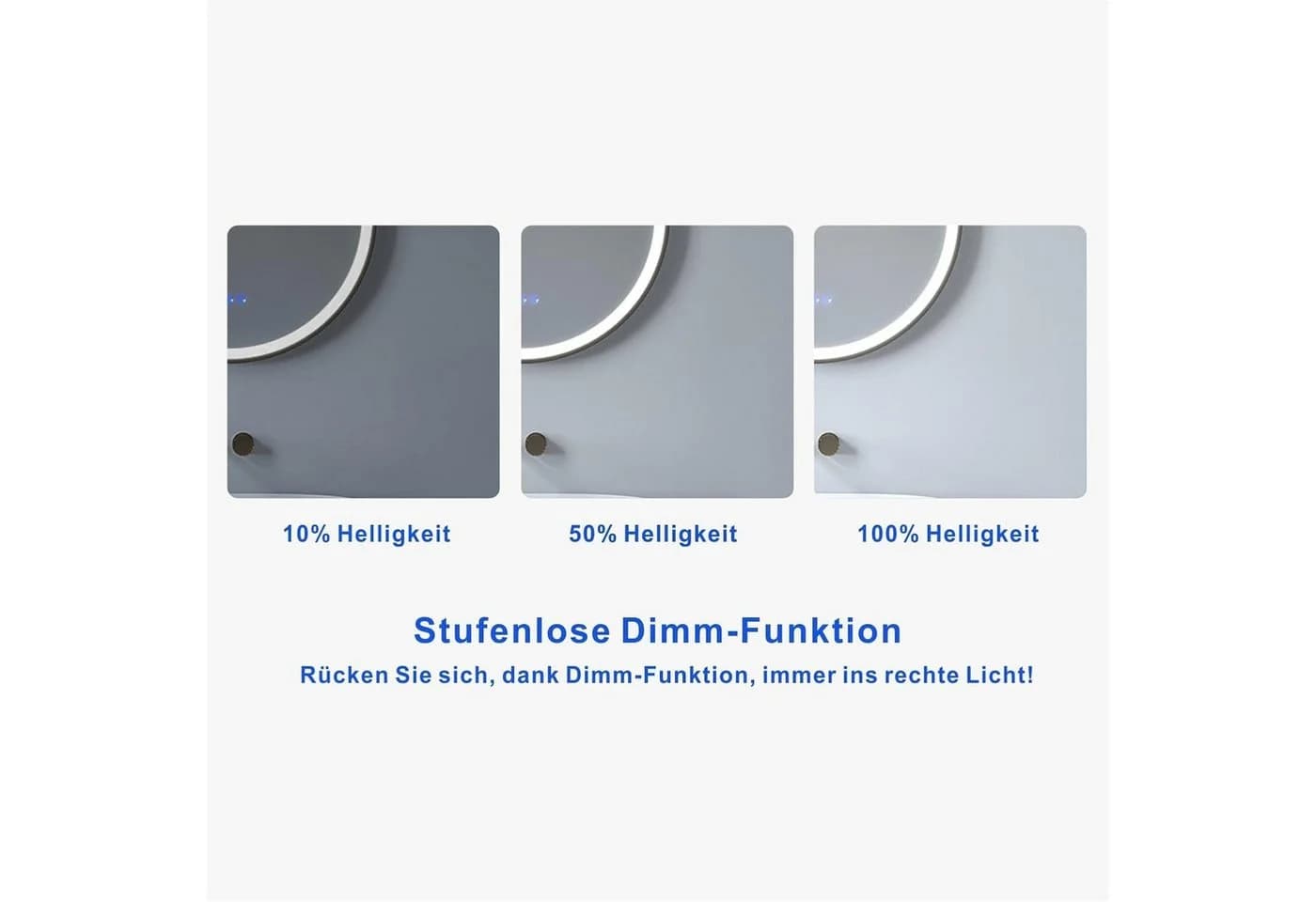 AQUALAVOS LED Badspiegel Rund 80 cm Schwarz Dimmbar - Bild 4