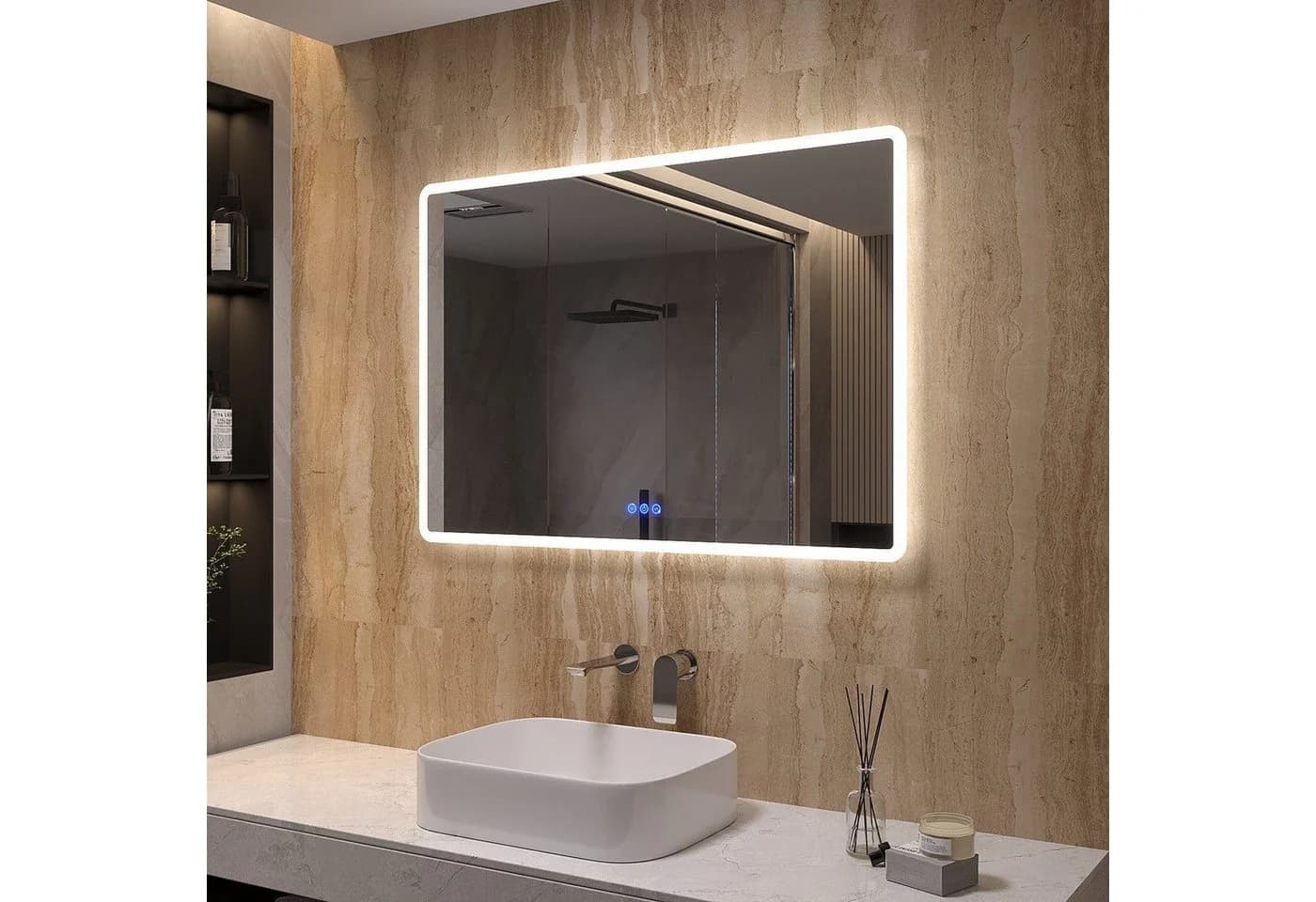 AQUALAVOS LED Badspiegel mit Touch-Sensor und Anti-Beschlag - Bild 2