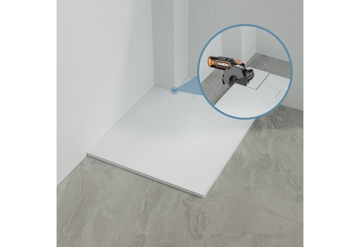 AQUALAVOS Duschwanne SMC Weiß Antirutsch Quadratisch - Bild 3