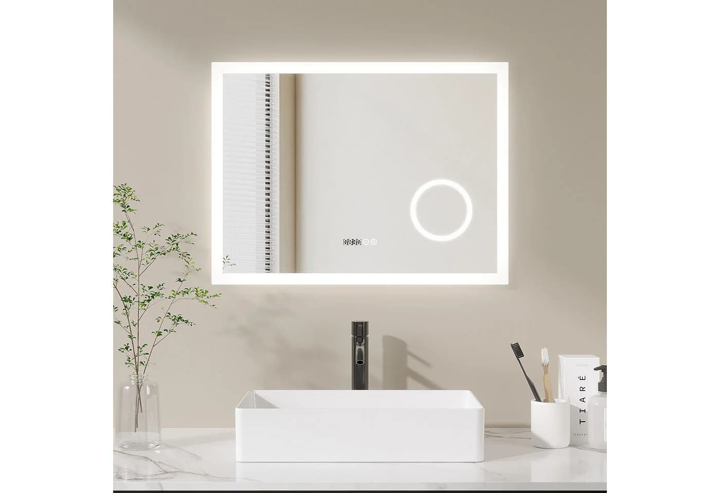 AQUALAVOS Badspiegel mit LED-Beleuchtung und Antibeschlag-Funktion - Bild 2