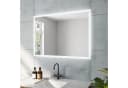 AQUALAVOS LED Badspiegel 100x70 cm Schwarz Dimmbar Anti-Beschlag Bild 2