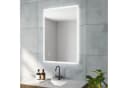 AQUALAVOS LED Badspiegel 100x70 cm Schwarz Dimmbar Anti-Beschlag Bild 3