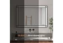 AQUALAVOS LED Badspiegel 100x70 cm Schwarz Antibeschlag Bild 5
