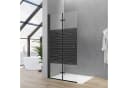 AQUALAVOS Walk-in-Duschwand mit klappbarem Faltelement, 5mm ESG Glas, Schwarz Bild 1
