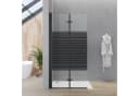 AQUALAVOS Walk-in-Duschwand mit klappbarem Faltelement, 5mm ESG Glas, Schwarz Bild 2