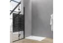 AQUALAVOS Walk-in-Duschwand mit klappbarem Faltelement, 5mm ESG Glas, Schwarz Bild 3