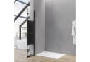 AQUALAVOS Walk-in-Duschwand mit klappbarem Faltelement, 5mm ESG Glas, Schwarz Bild 4