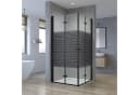 AQUALAVOS Eckdusche mit Falttür Schwarz 5mm ESG Glas Bild 2