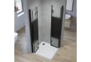 AQUALAVOS Eckdusche mit Falttür Schwarz 5mm ESG Glas Bild 5