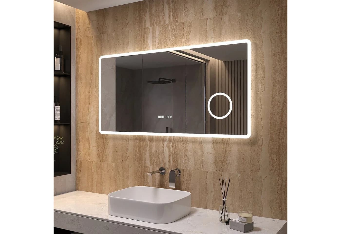 AQUALAVOS Badspiegel mit LED-Beleuchtung und Anti-Beschlag - Bild 2