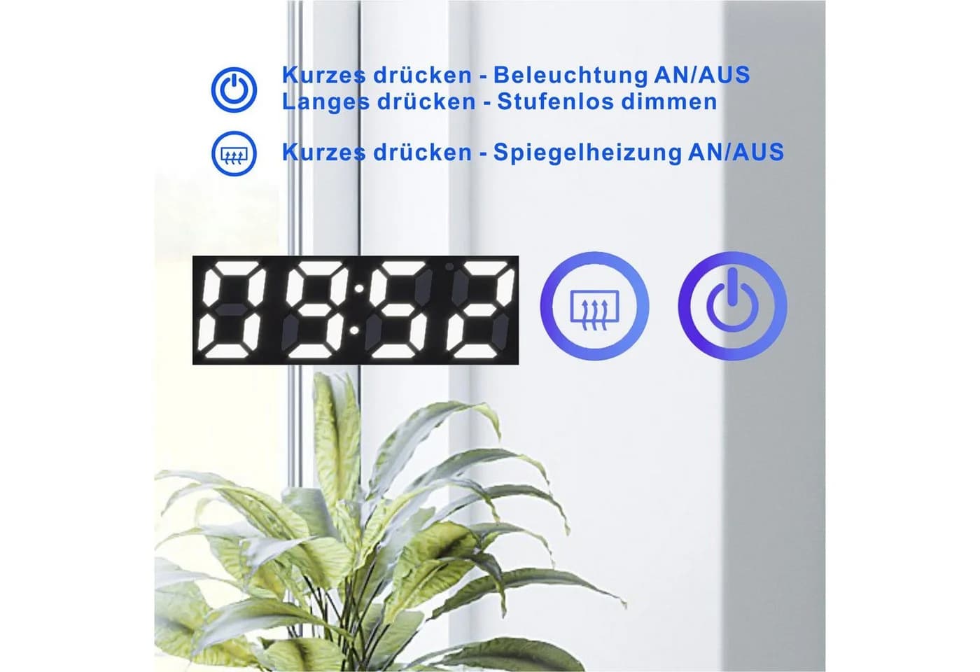 AQUALAVOS LED Badspiegel 100-120 cm Dimmbar Schwarz - Bild 5
