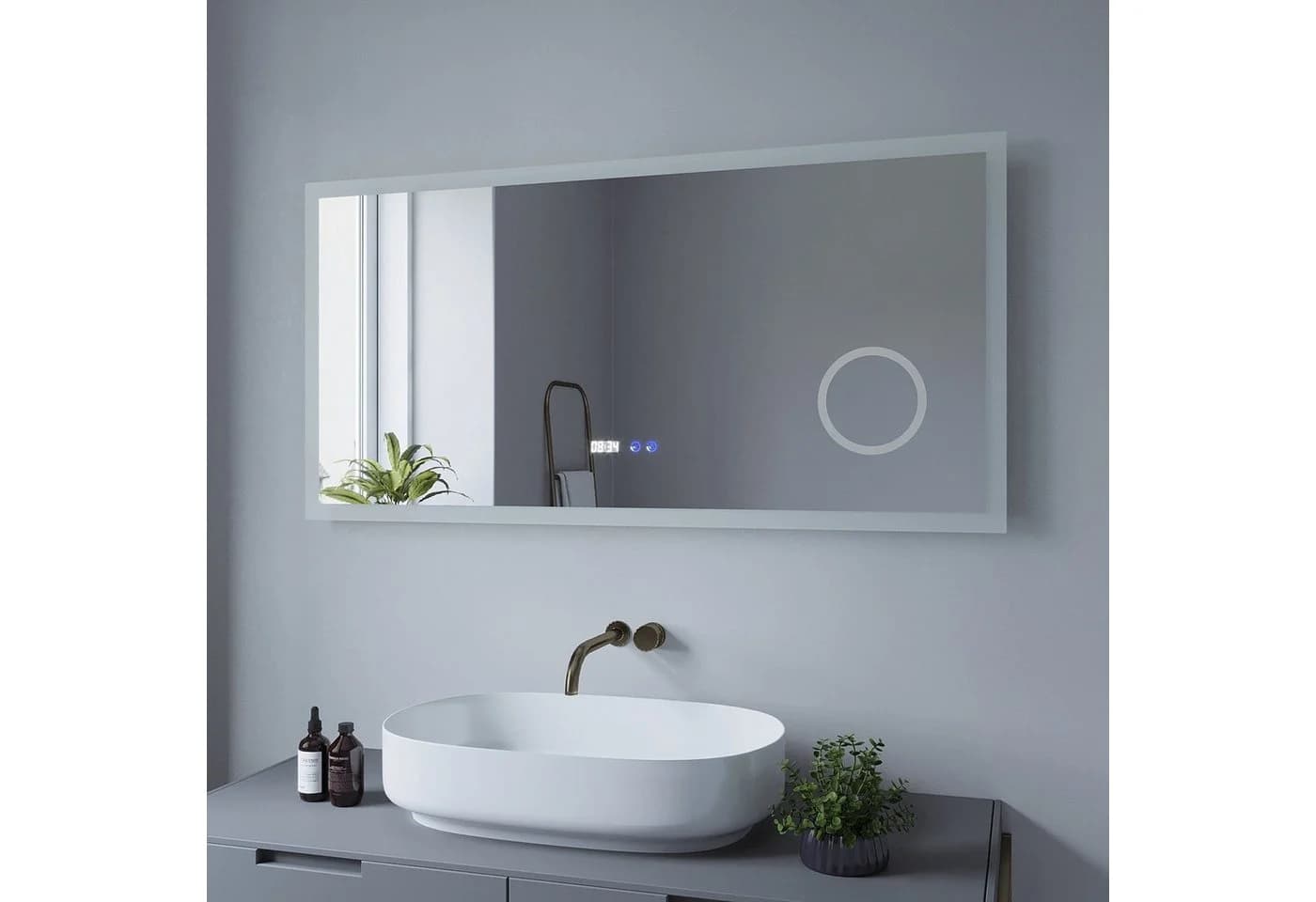 AQUALAVOS LED Badspiegel 120x60cm mit 3X Vergrößerung und Anti-Beschlag - Bild 3