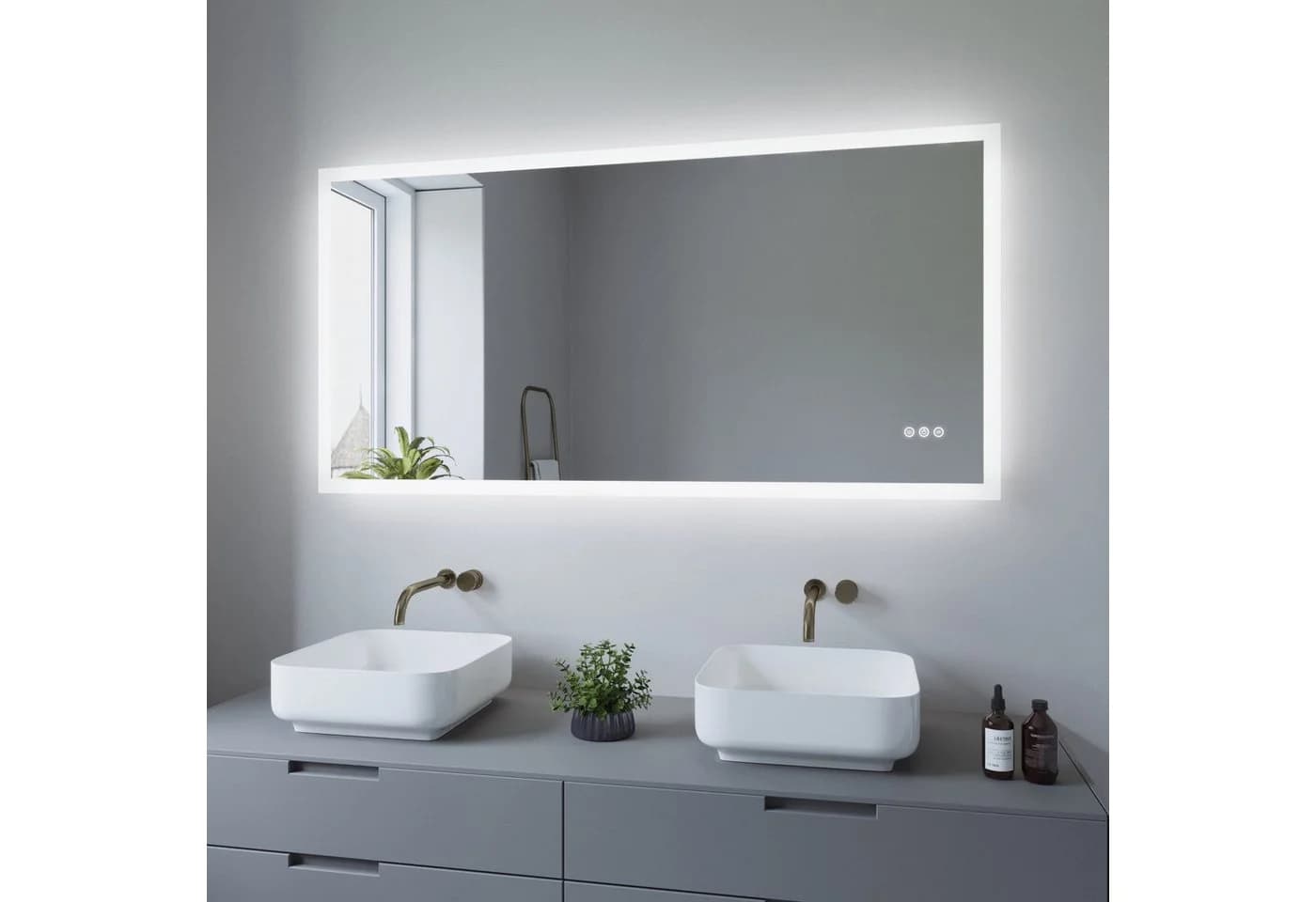 AQUALAVOS LED Badspiegel mit Beleuchtung, Touch-Sensor, Anti-Beschlag - Bild 2