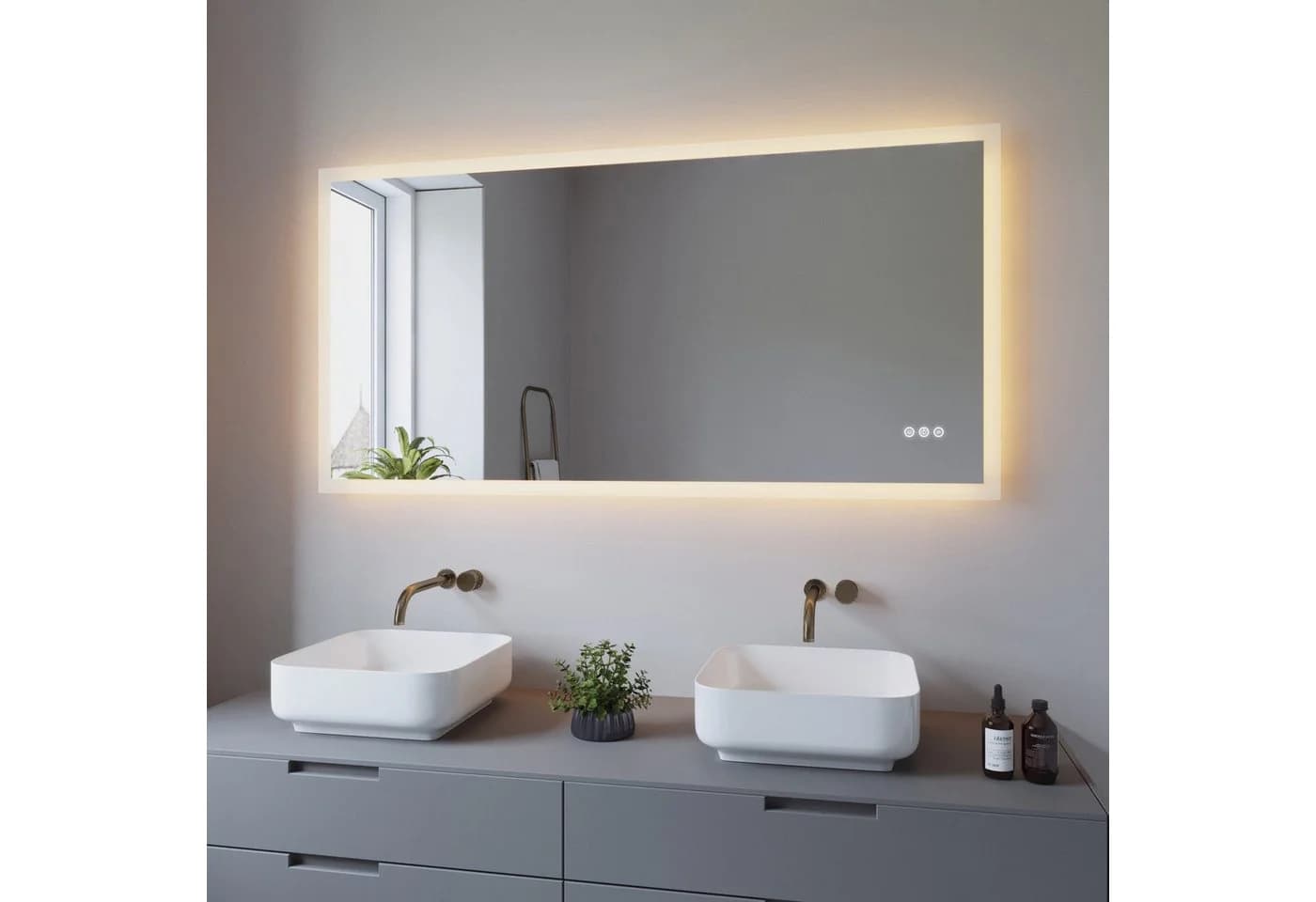 AQUALAVOS LED Badspiegel mit Beleuchtung, Touch-Sensor, Anti-Beschlag - Bild 3