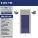 AQUABATOS Dusch-Drehtür Nische Klar Glas Aluminium Chromoptik Bild 4