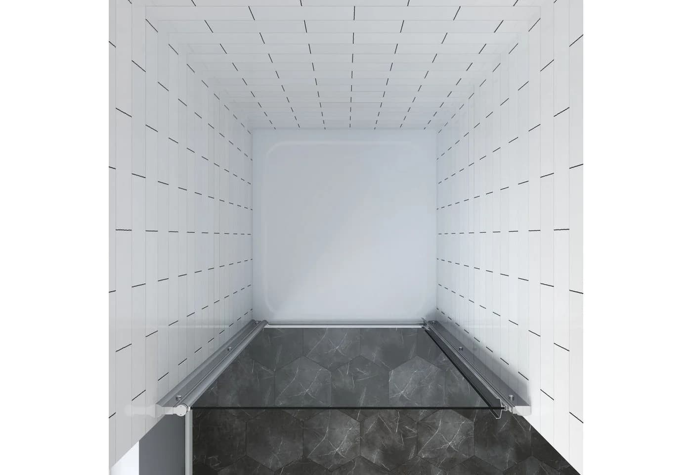 AQUABATOS Dusch-Drehtür Nische Klar Glas Aluminium Chromoptik - Bild 5