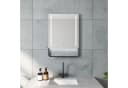 AQUABATOS Badspiegel LED mit Ablage, Schwarz, Modern Bild 1