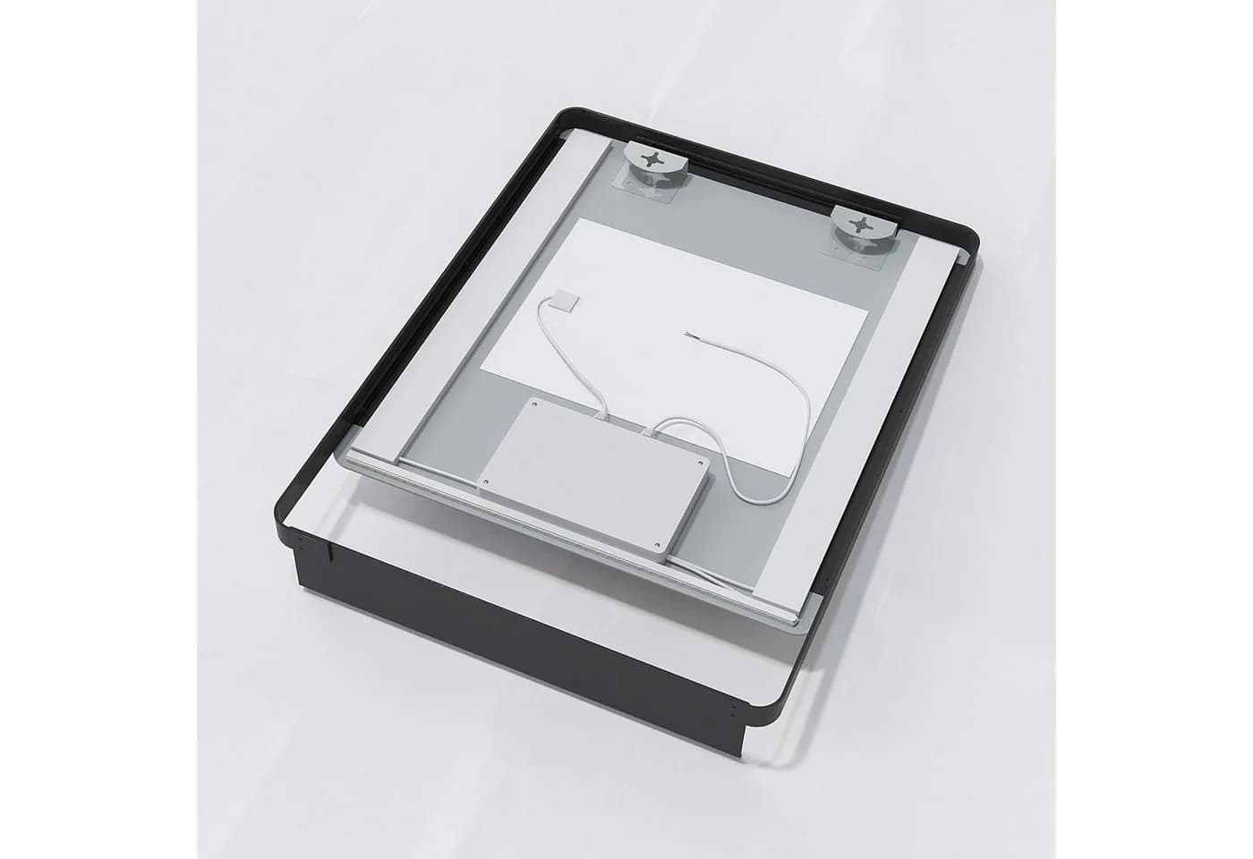 AQUABATOS Badspiegel LED mit Ablage, Schwarz, Modern - Bild 5
