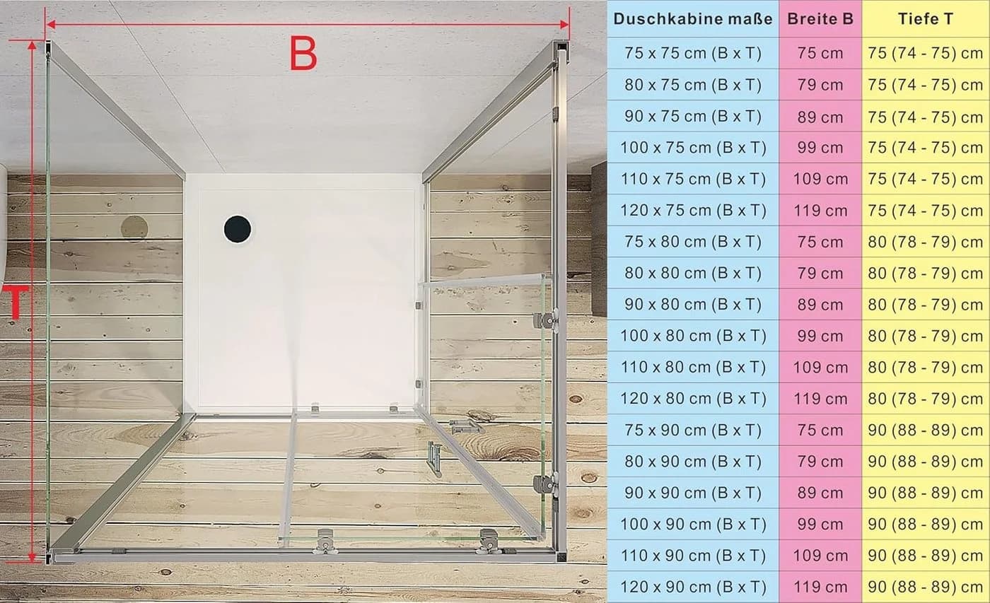 AQUABATOS Eckdusche U-Form mit Schiebetür und ESG-Glas - Bild 1