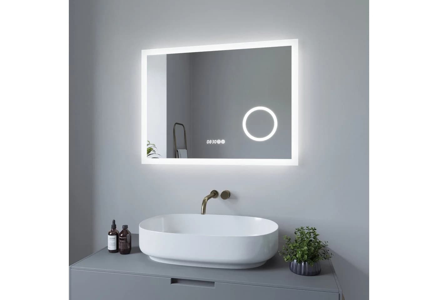 AQUABATOS LED Badspiegel mit Beleuchtung, Dimmbar & Anti-Beschlag - Bild 2