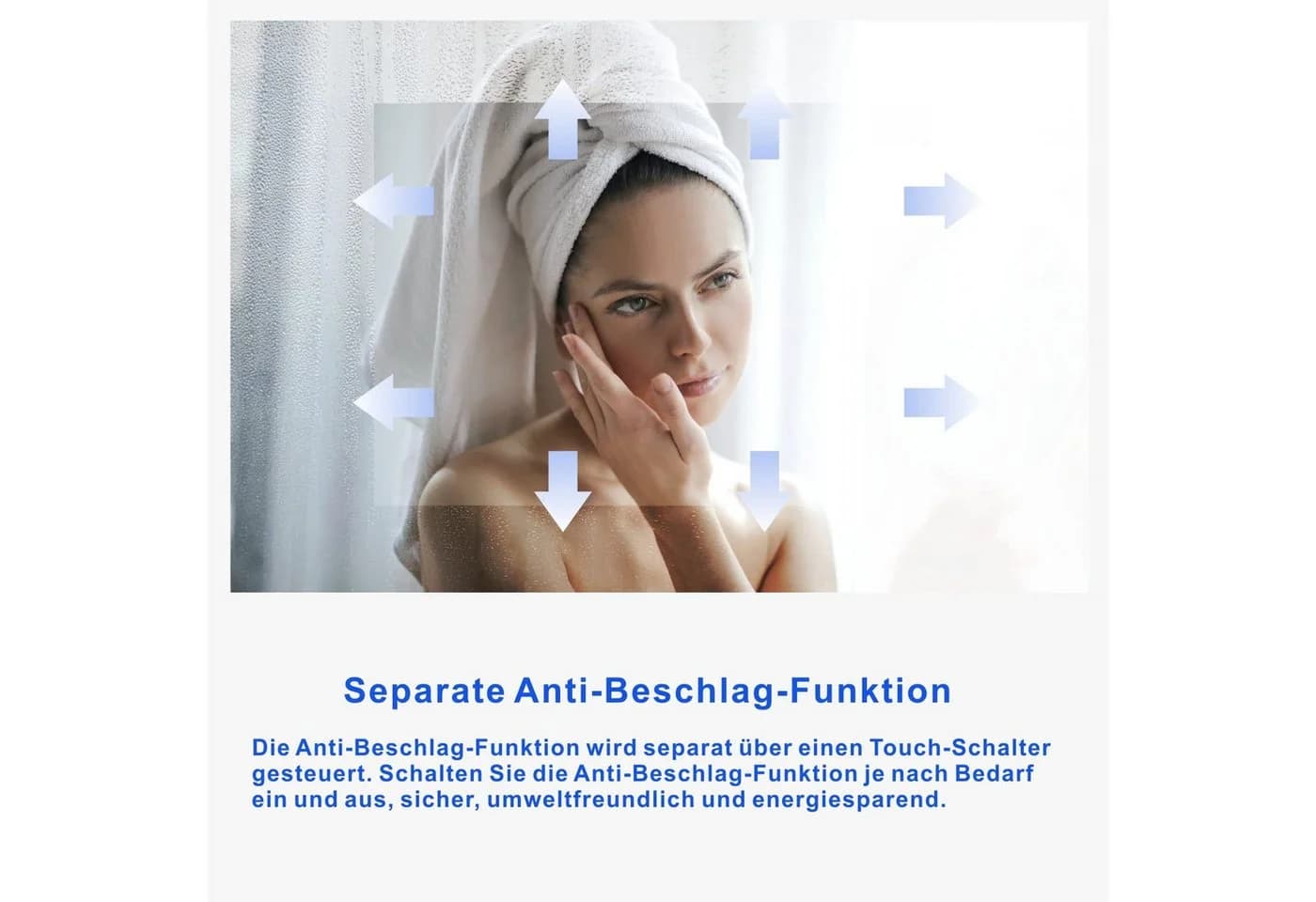 AQUABATOS LED Badspiegel mit Beleuchtung, Dimmbar & Anti-Beschlag - Bild 4