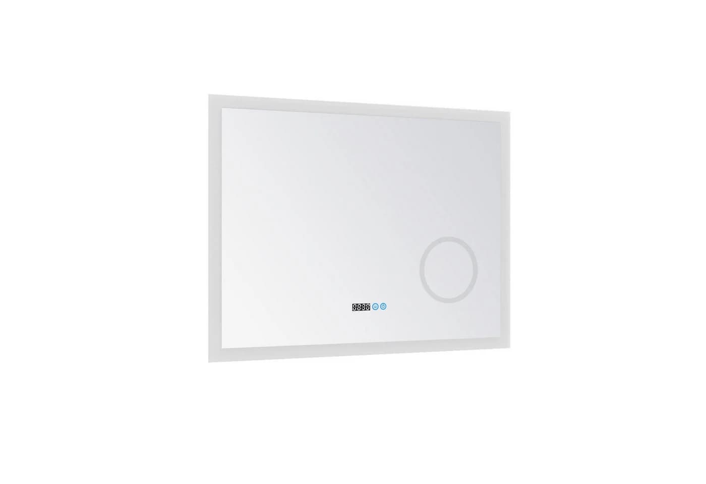 AQUABATOS LED Badspiegel Silber mit Digitaluhr & Kosmetikspiegel - Bild 4