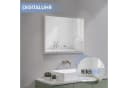 AQUABATOS LED Badspiegel Silber mit Digitaluhr & Kosmetikspiegel Bild 5