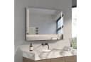 AQUABATOS Badspiegel mit LED, Ablage, Touch, Schwarz Matt Bild 3