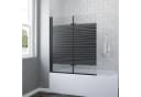 AQUABATOS Badewannenfaltwand 2-teilig 120x140 cm Sicherheitsglas schwarz Bild 2