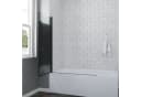 AQUABATOS Badewannenfaltwand 2-teilig 120x140 cm Sicherheitsglas schwarz Bild 3