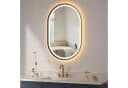 AQUABATOS Badspiegel Oval mit LED Beleuchtung Dimmbar Schwarz Bild 2