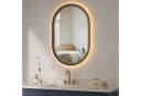 AQUABATOS Badspiegel Oval mit LED Beleuchtung Dimmbar Schwarz Bild 3